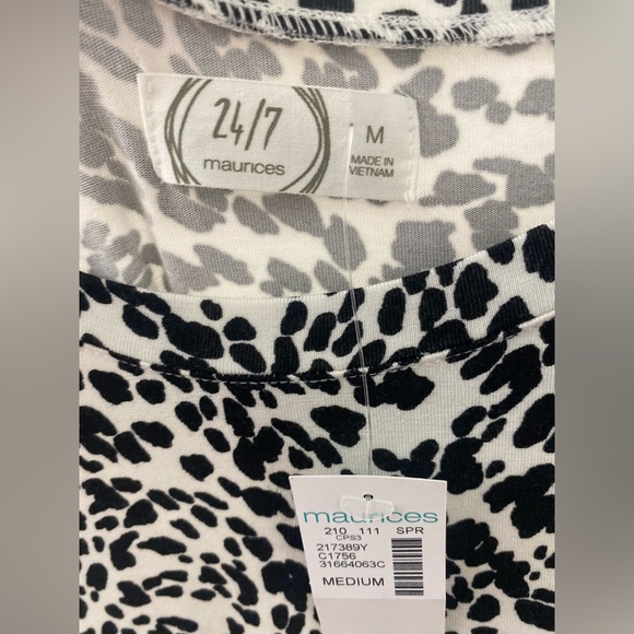 ❤️❤️NWT Black & White Leopard Scoop Neck Sleeveless Bomber Mid Length Dress - Picture 4 of 6